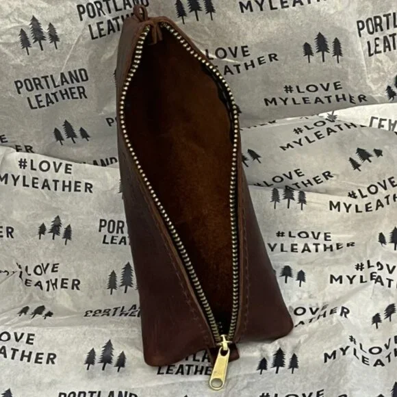 Portland Leather, Cold Brew Tote Bag NWT, with Alpine Bag, Dopp Keychain, Scarf - Picture 12 of 14